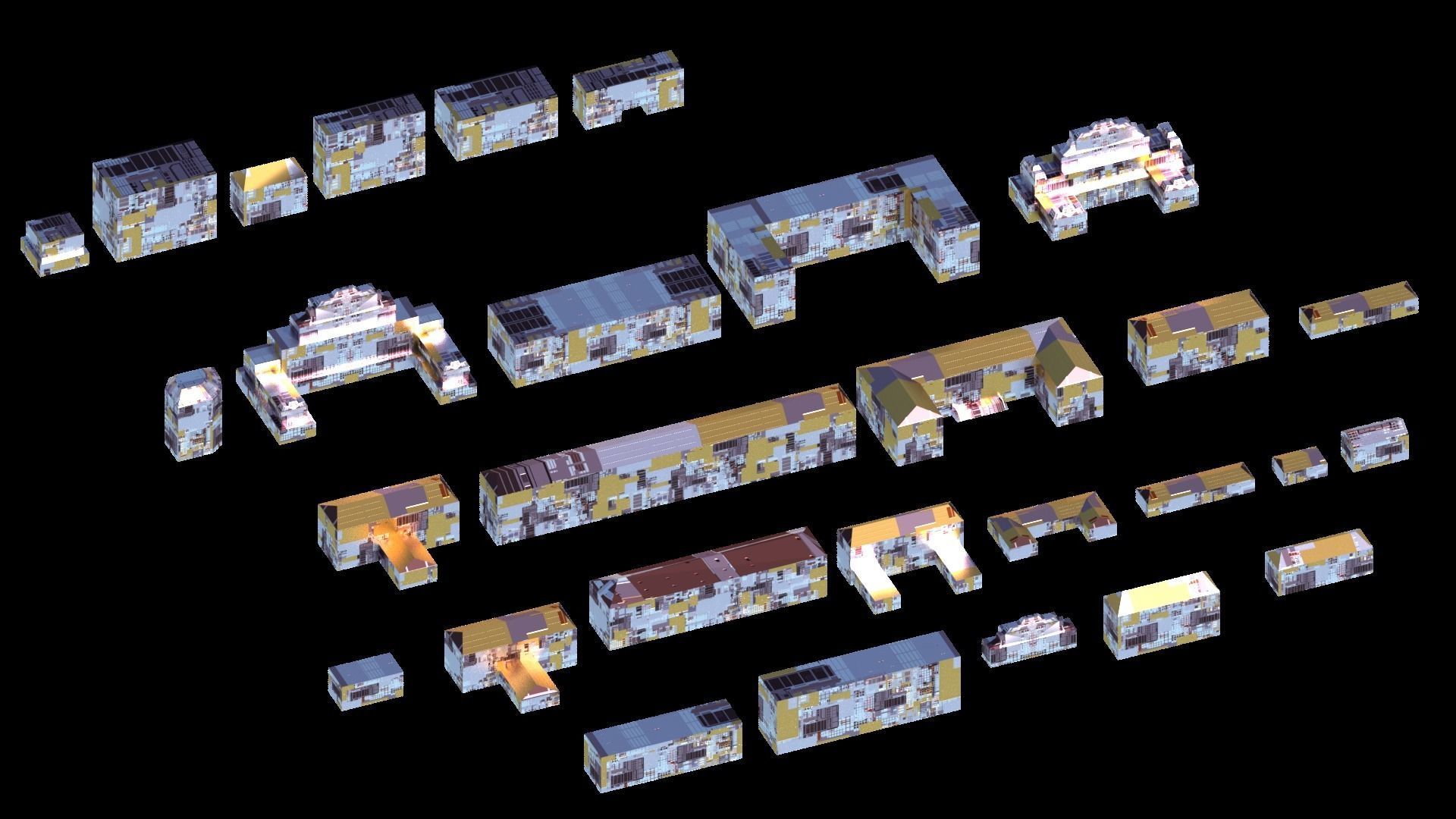 Sci Fi Space Colony Pack Modular 8k PBR 1512 Buildings Low-poly 3D model_17