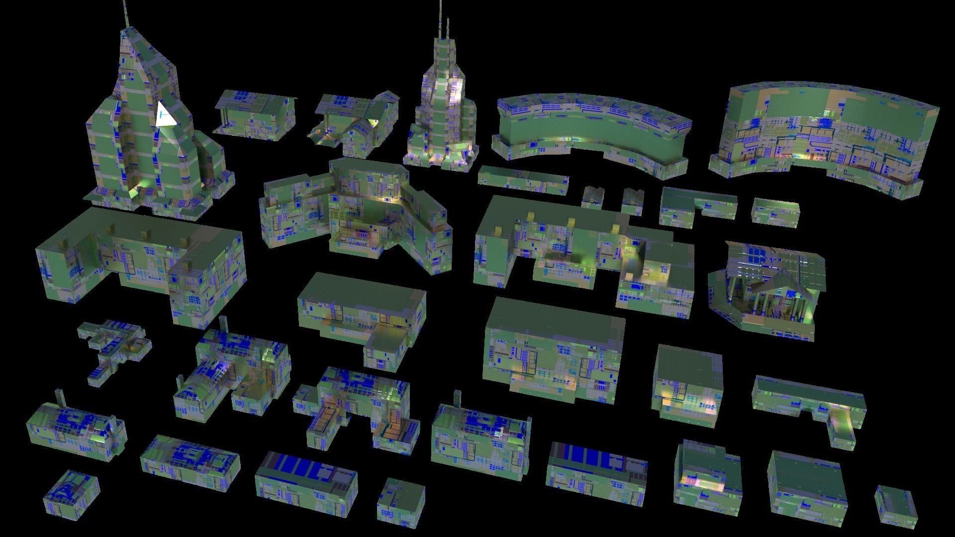 Sci Fi Space Colony Pack Modular 8k PBR 1512 Buildings Low-poly 3D model_19