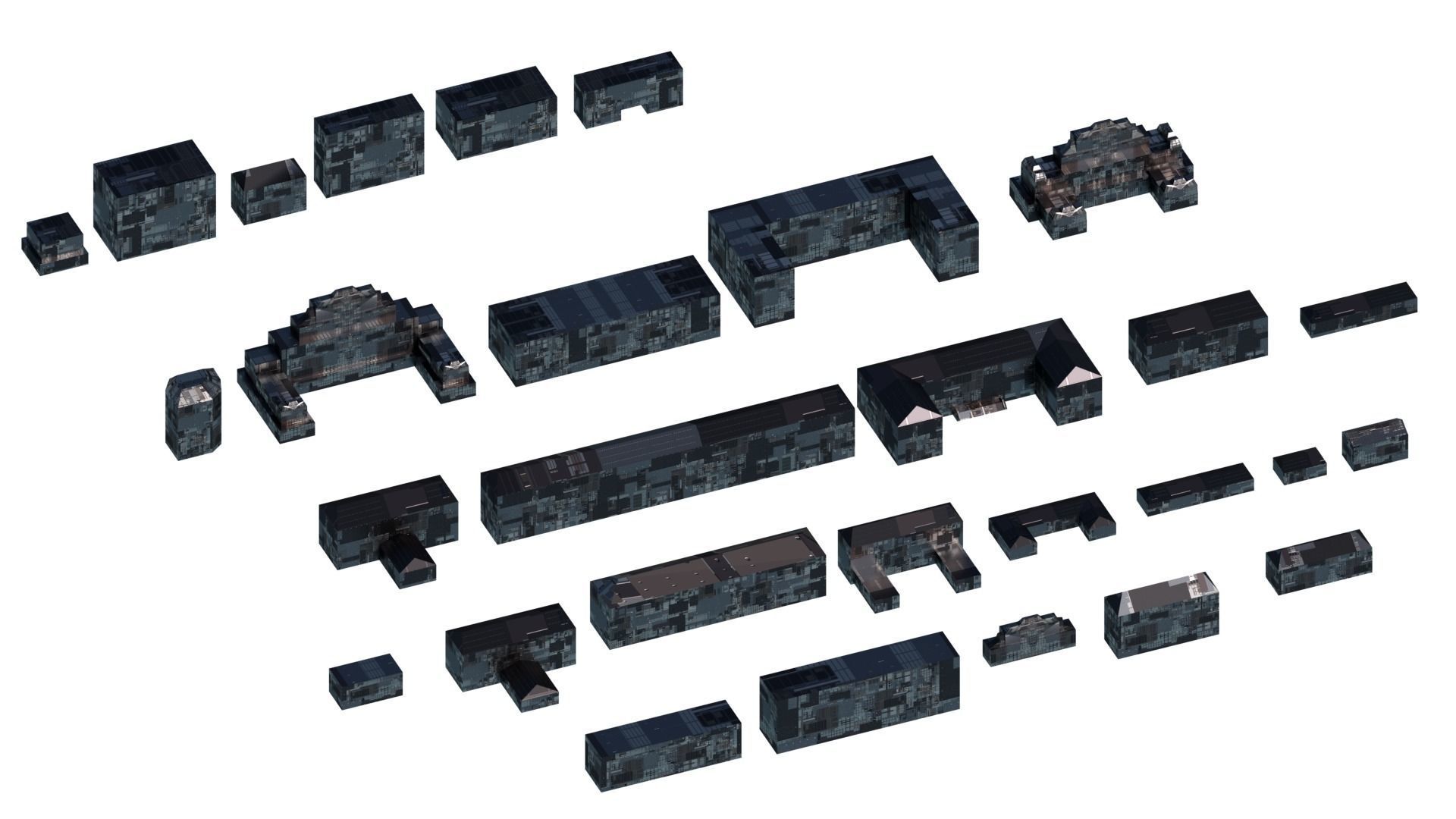 Sci Fi Space Colony Pack Modular 8k PBR 1512 Buildings Low-poly 3D model_14