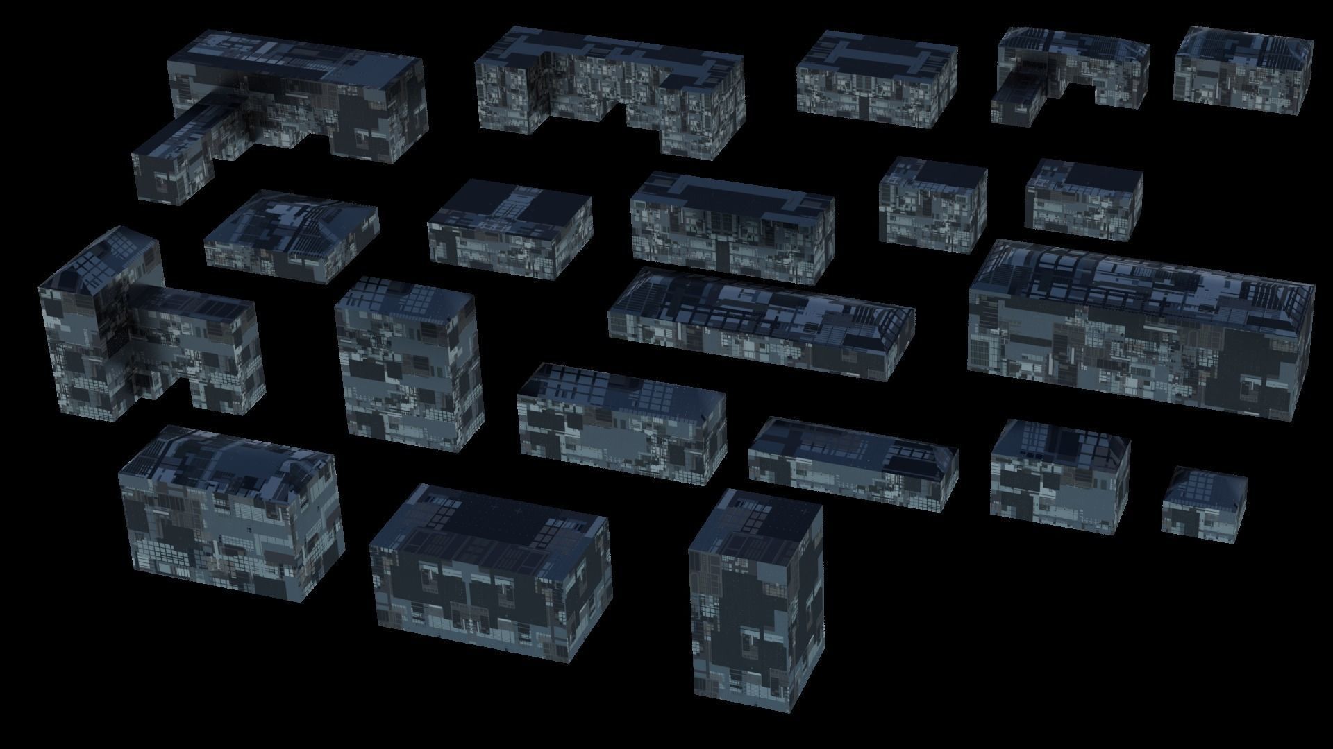 Sci Fi Space Colony Pack Modular 8k PBR 1512 Buildings Low-poly 3D model_11