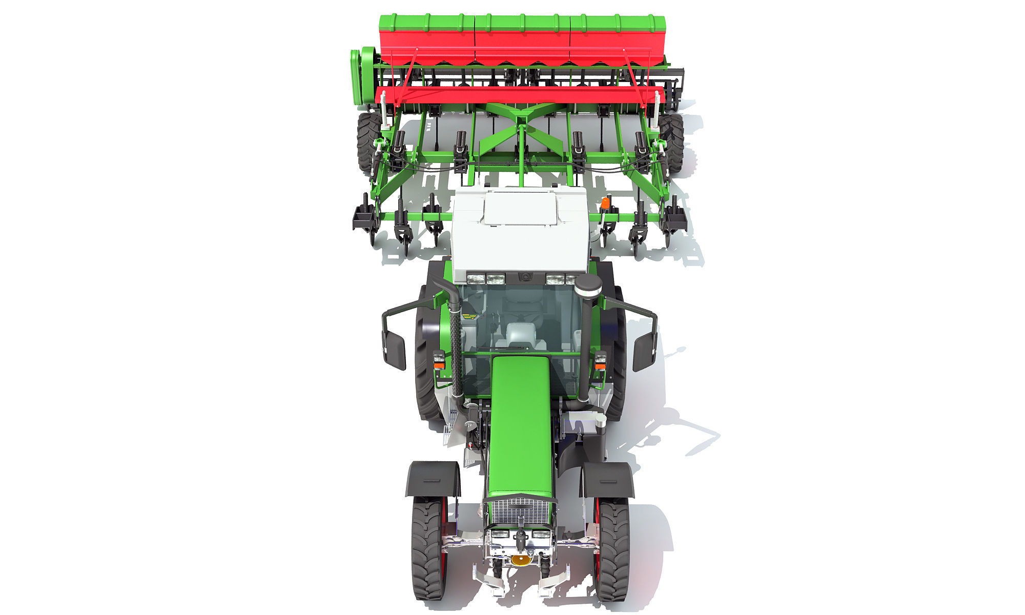 Tractor with Seed Drill 3D model_9