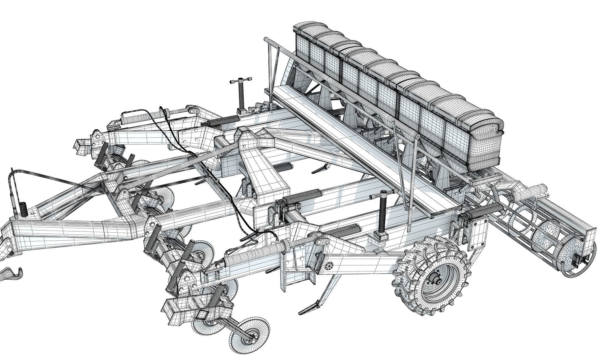 Tractor with Seed Drill 3D model_20
