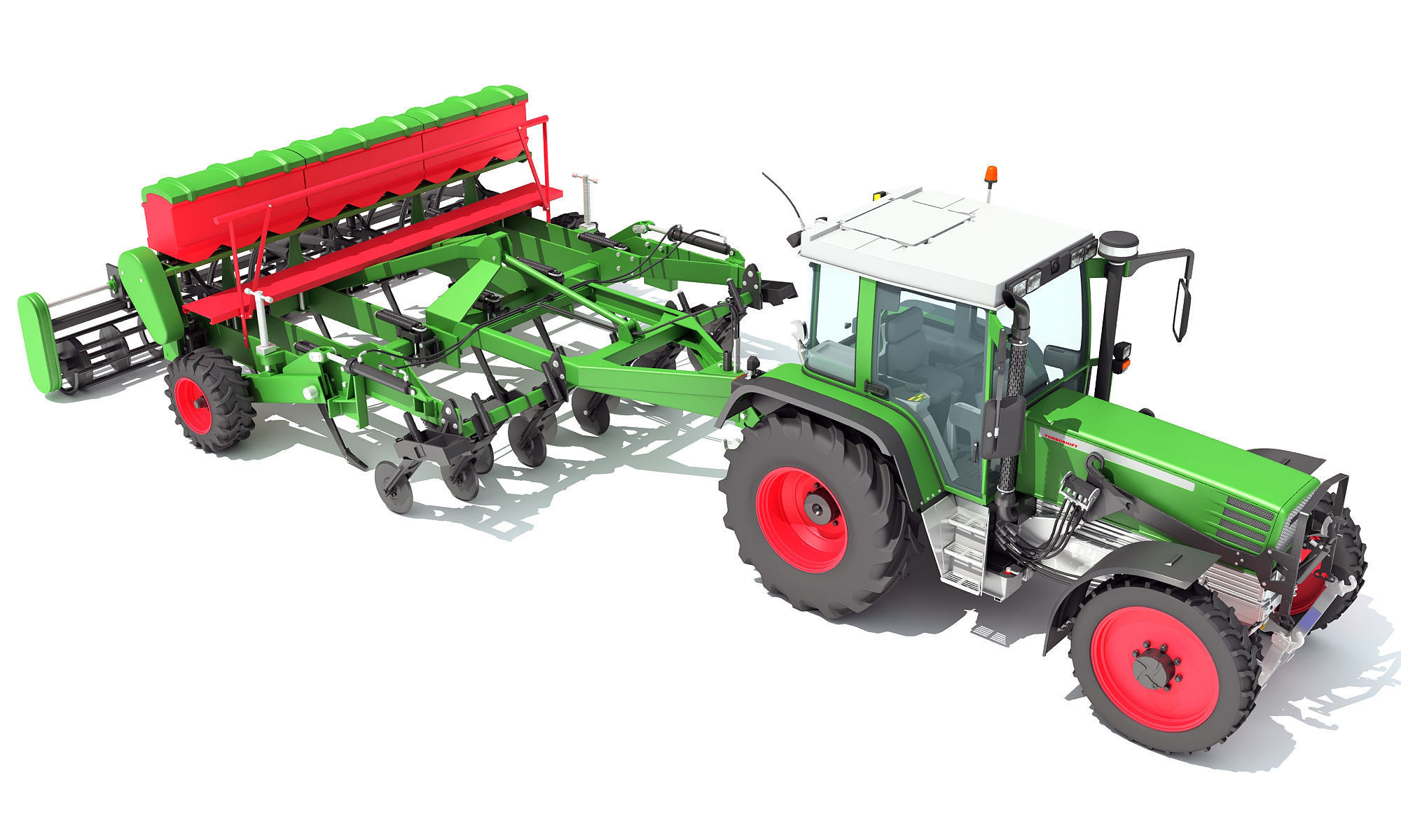 Tractor with Seed Drill 3D model_8