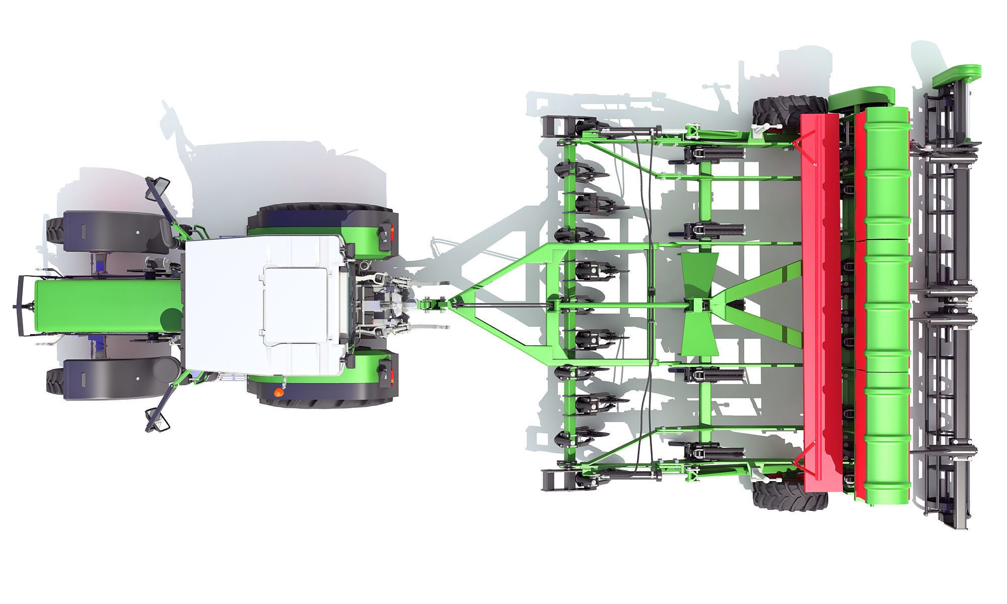 Tractor with Seed Drill 3D model_12