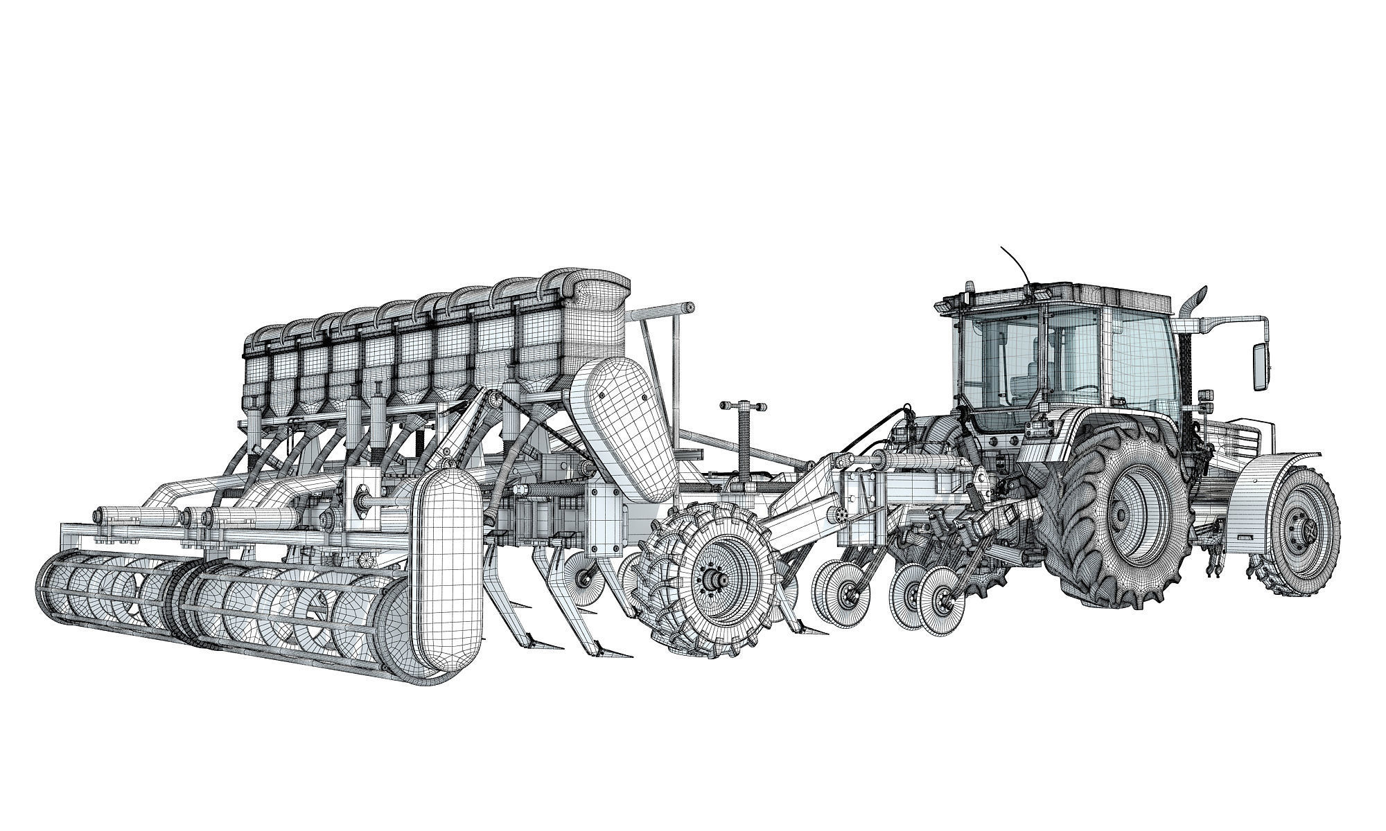 Tractor with Seed Drill 3D model_18