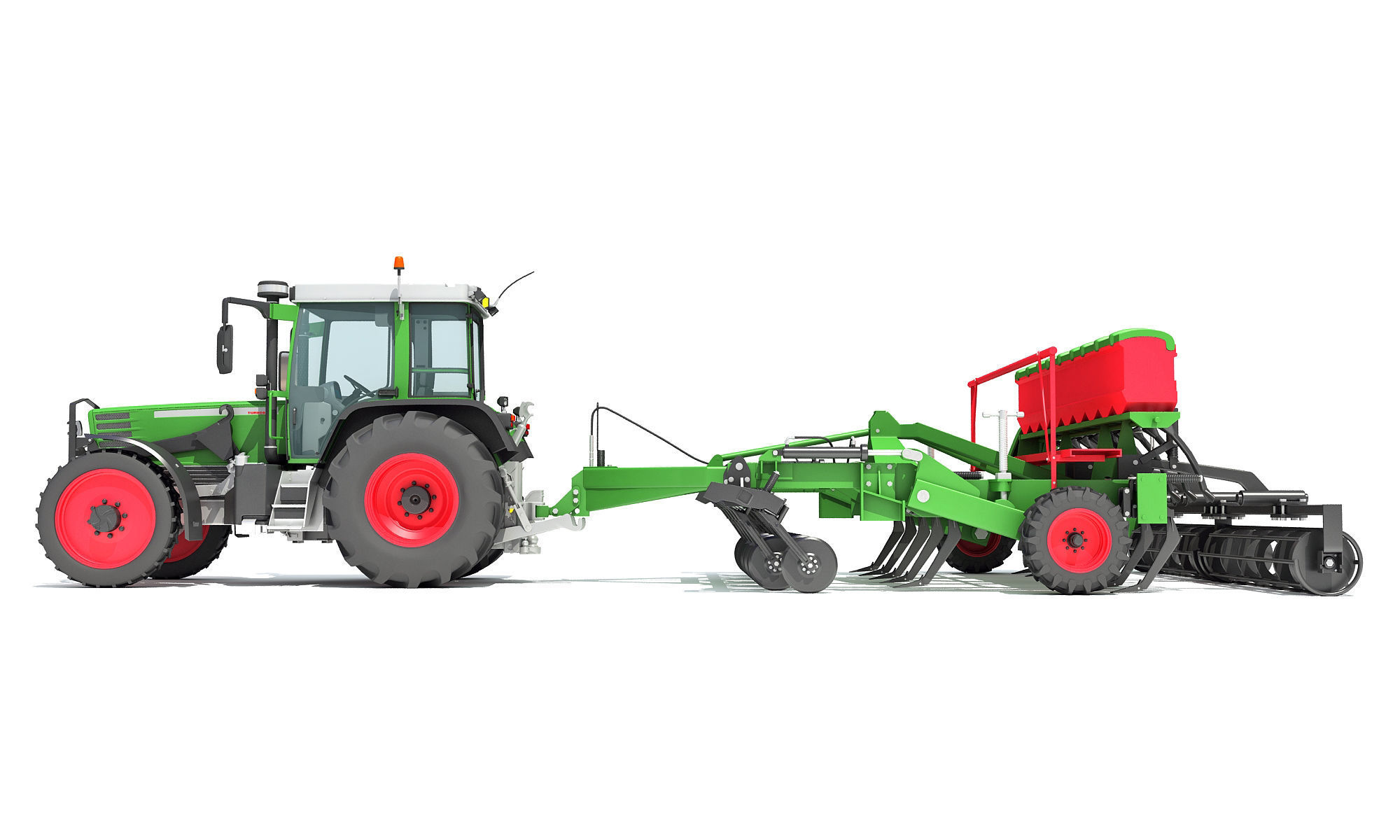 Tractor with Seed Drill 3D model_11