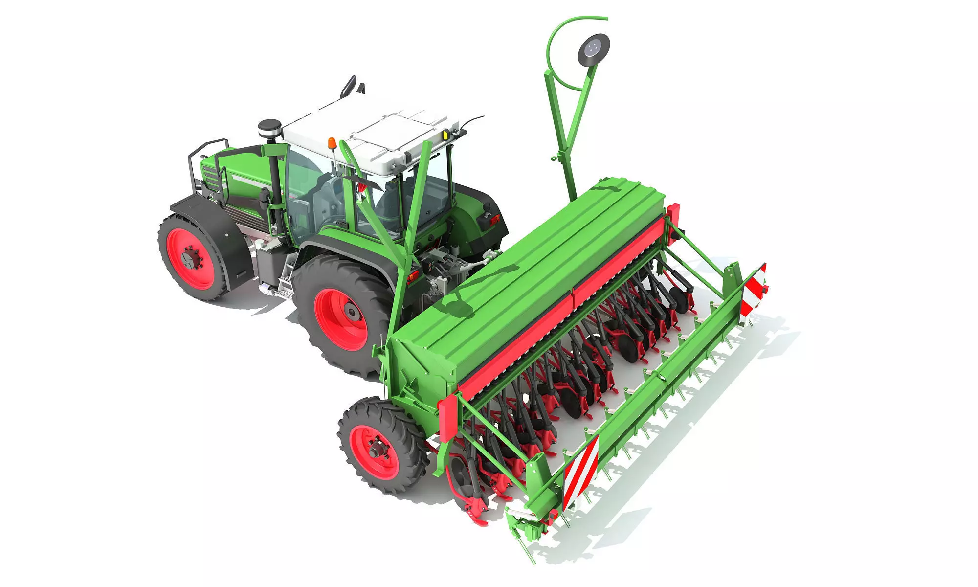 Tractor with Seed Drill 3D model_0