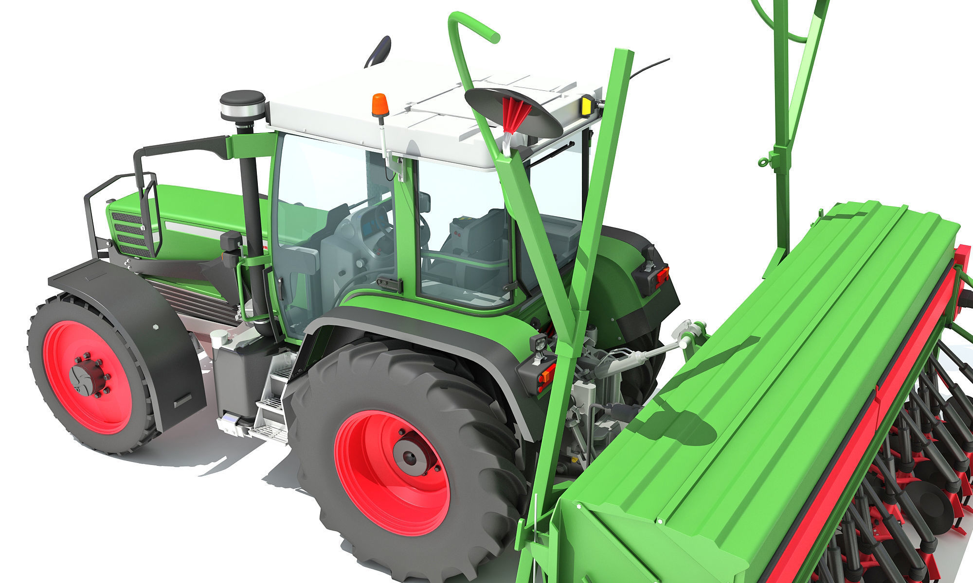 Tractor with Seed Drill 3D model_14