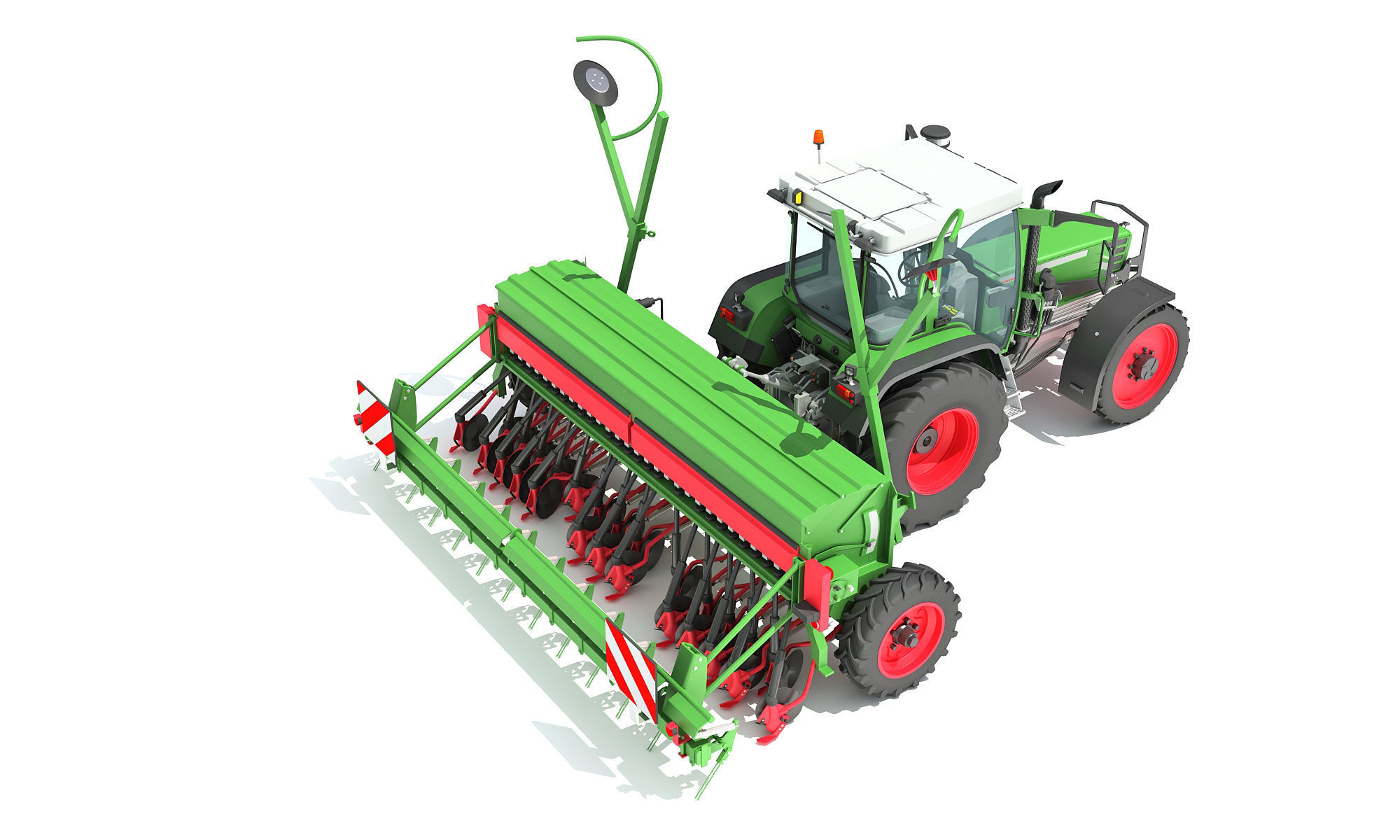 Tractor with Seed Drill 3D model_5