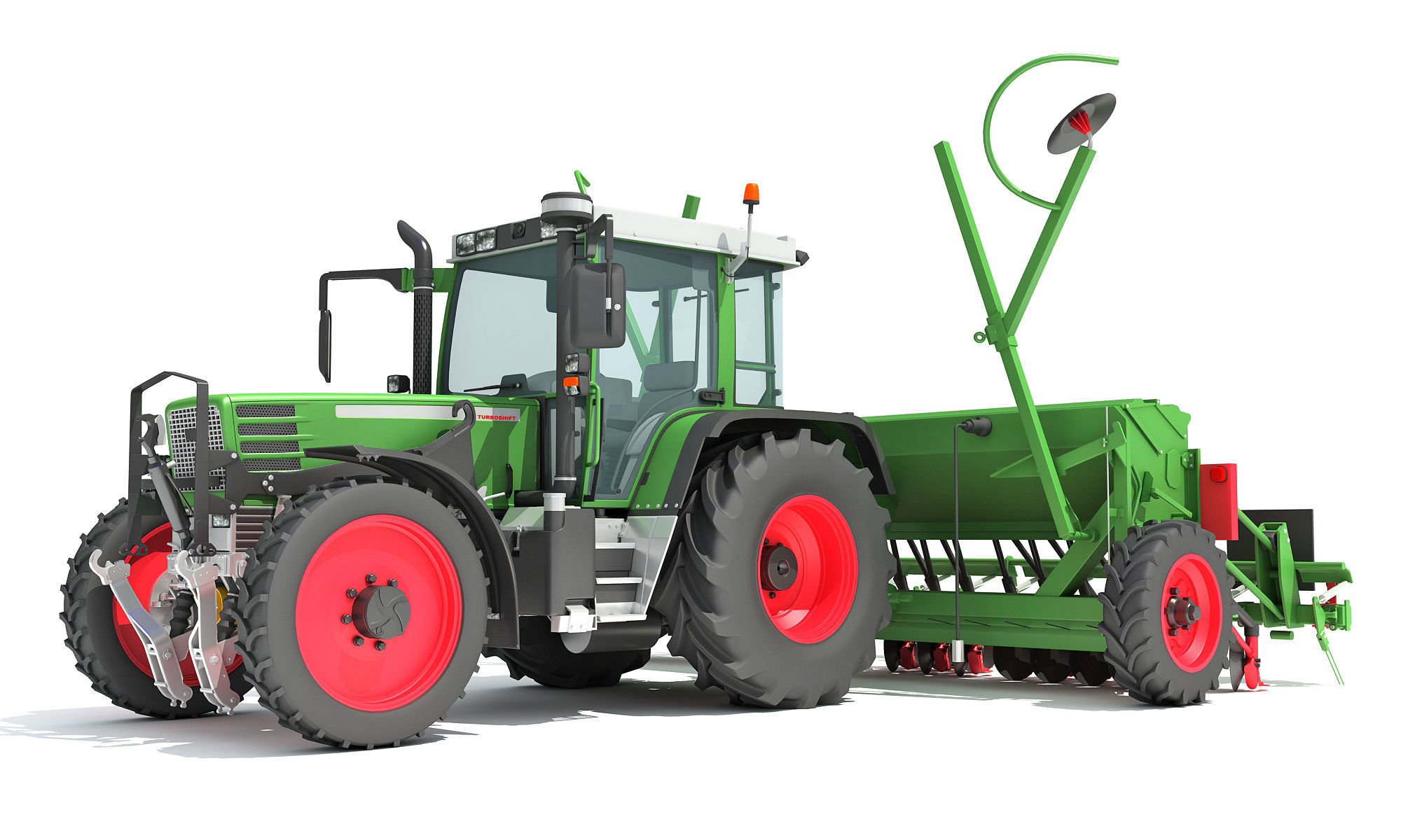 Tractor with Seed Drill 3D model_11