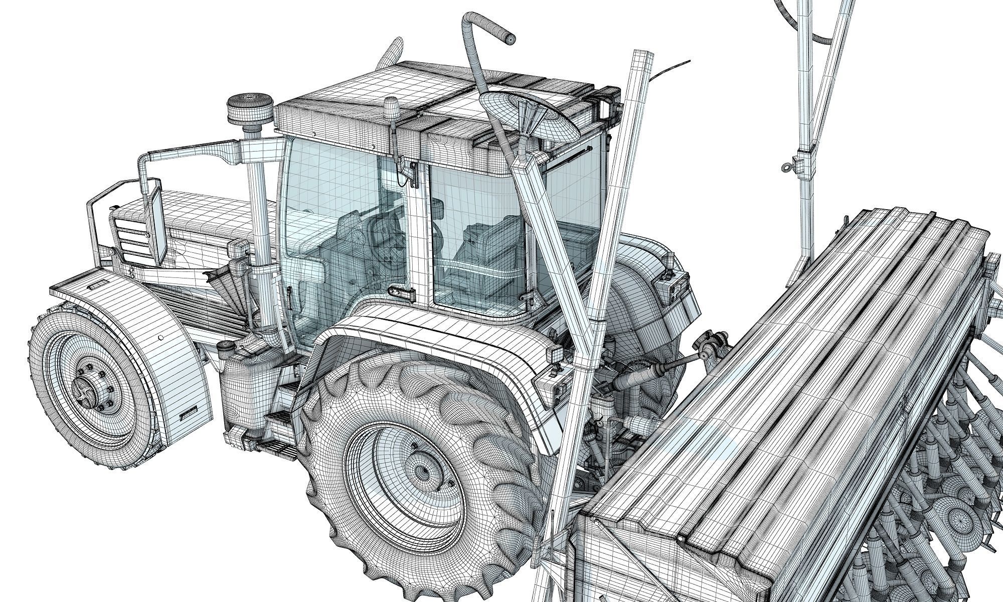 Tractor with Seed Drill 3D model_21