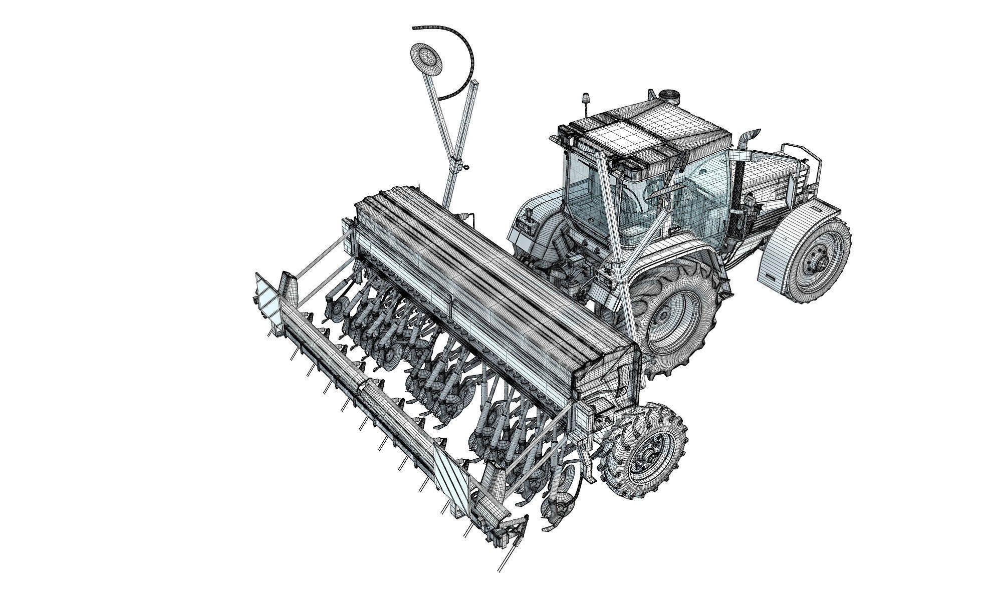 Tractor with Seed Drill 3D model_19