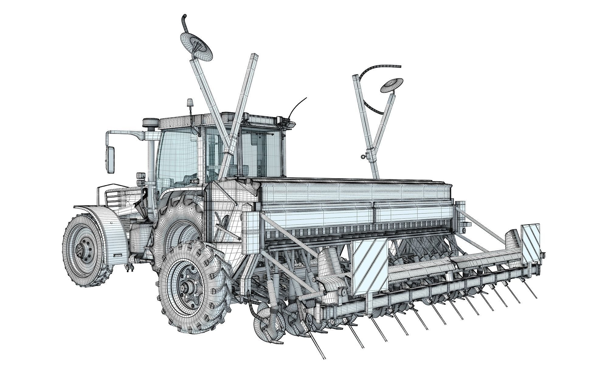 Tractor with Seed Drill 3D model_18