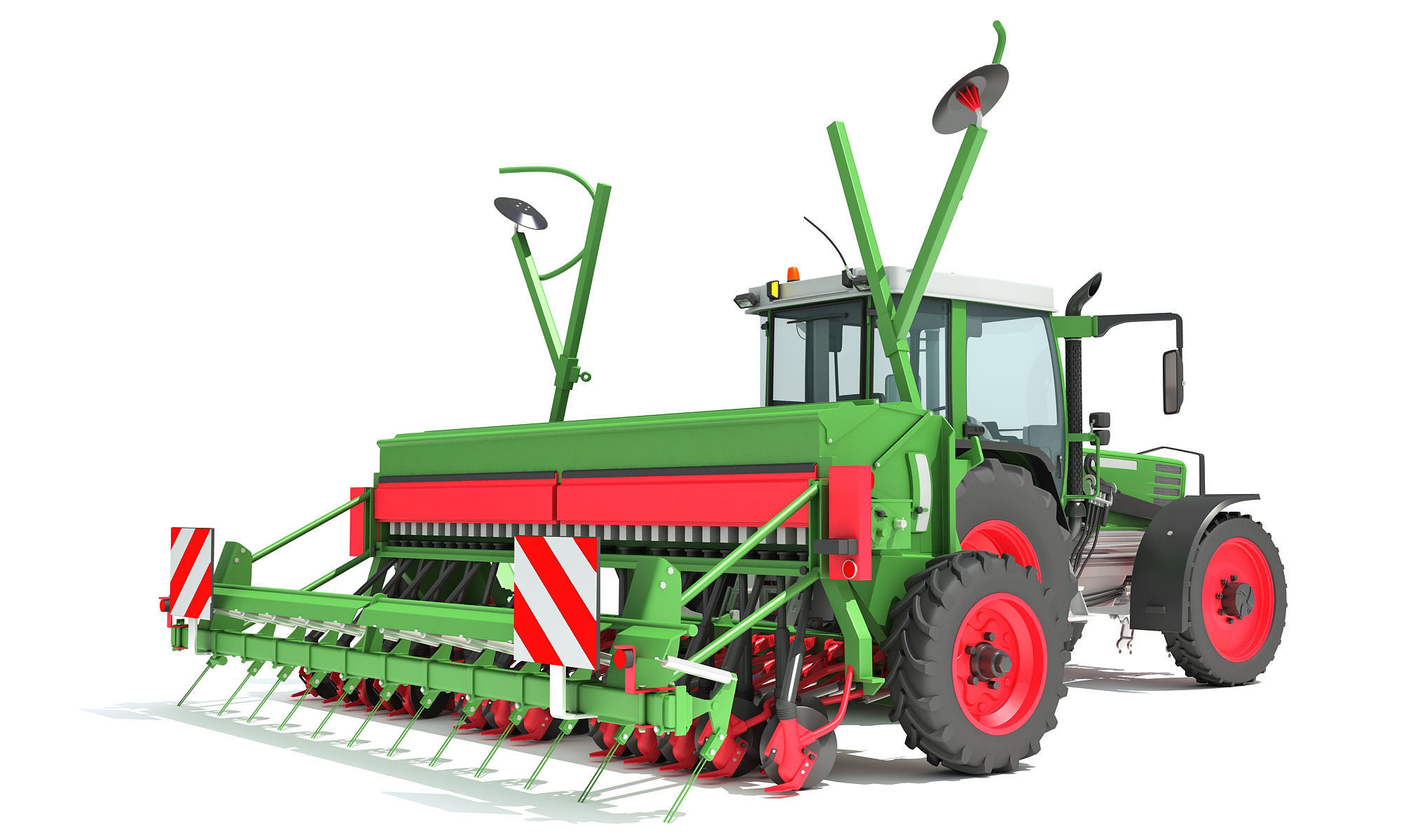 Tractor with Seed Drill 3D model_6