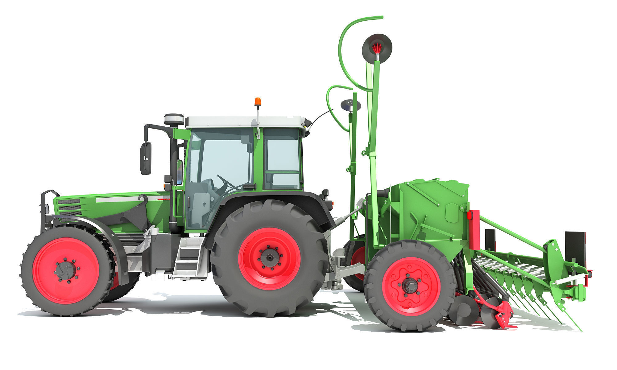 Tractor with Seed Drill 3D model_12