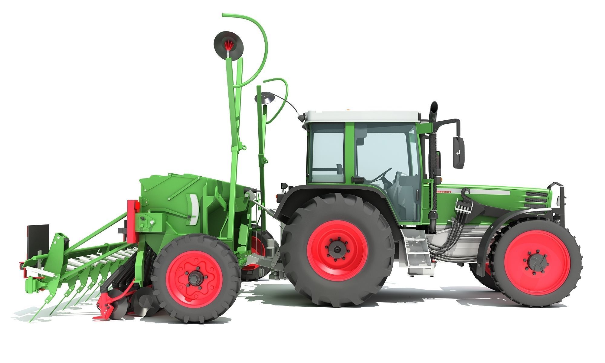 Tractor with Seed Drill 3D model_7