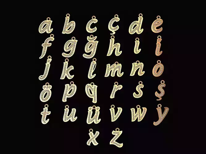 Alphabets Small Letter Pendants - 32 Letters