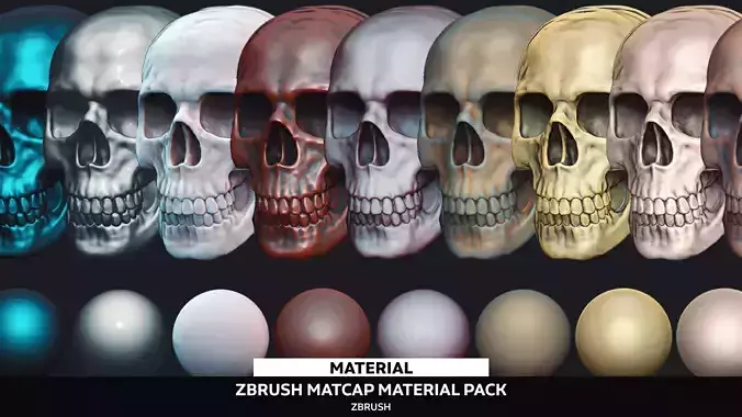 ZBrush MatCap Material Collection - 10 Unique Material