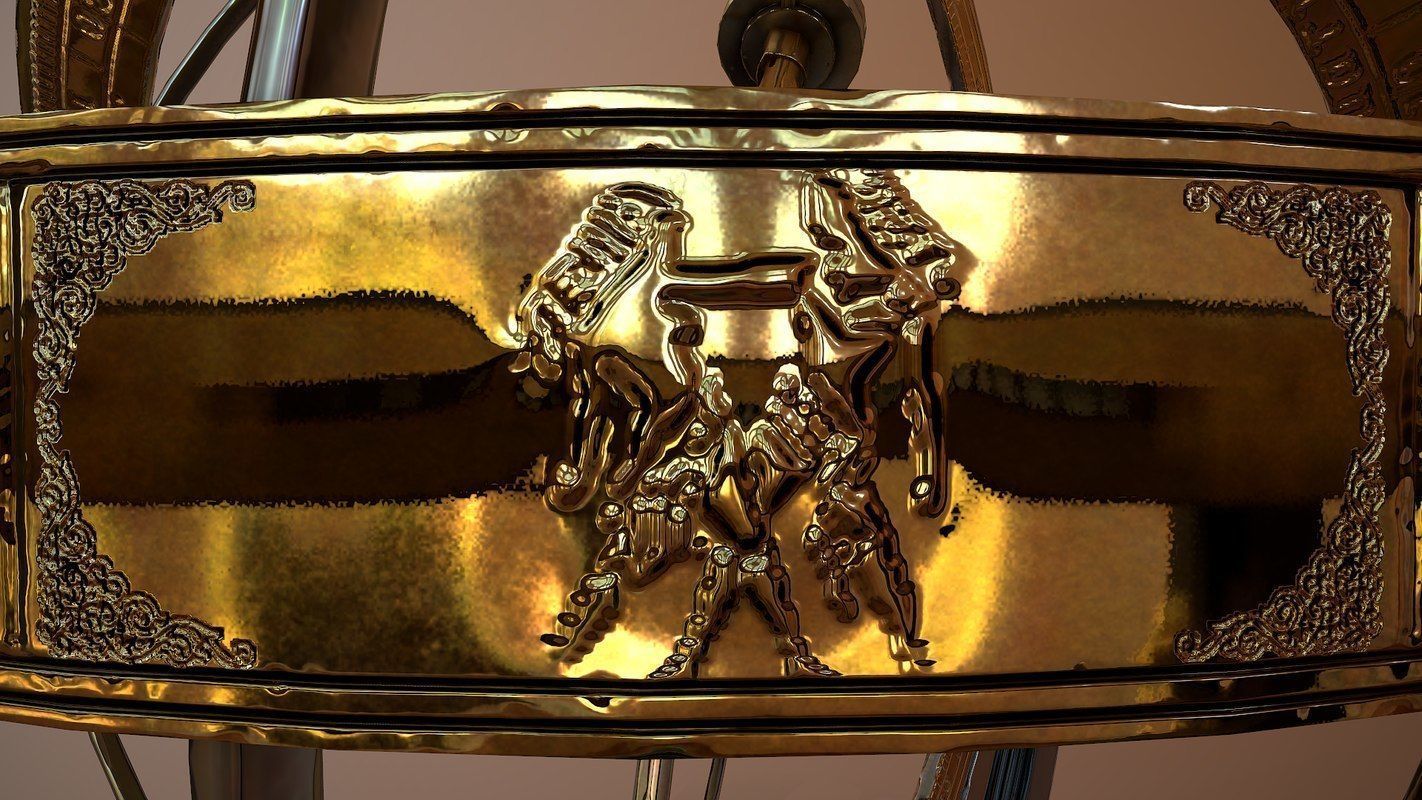 Astrolabe antique astronomical instrument Low-poly 3D model_4