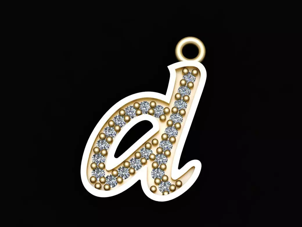 Alphabets Small Letter D Pendants 3D print model_0