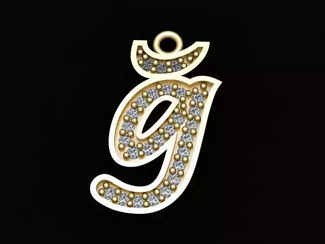 Alphabets Small Letter Turkish g Pendants