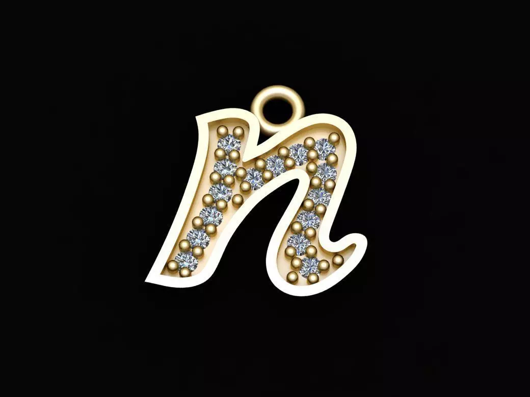 Alphabets Small Letter N Pendants 3D print model_0