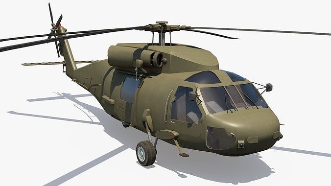 Military Helicopter - Black Hawk  Low-poly 3D model