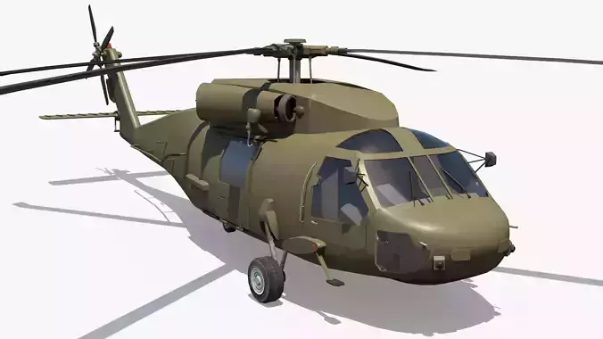 Military Helicopter - Black Hawk  Low-poly 3D model