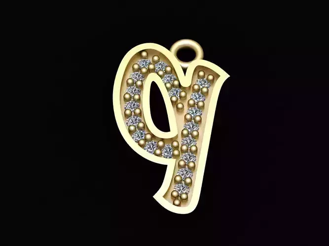 Alphabets Small Letter Q Pendants