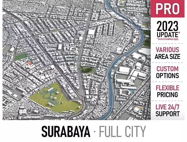 Surabaya  Low-poly 3D model