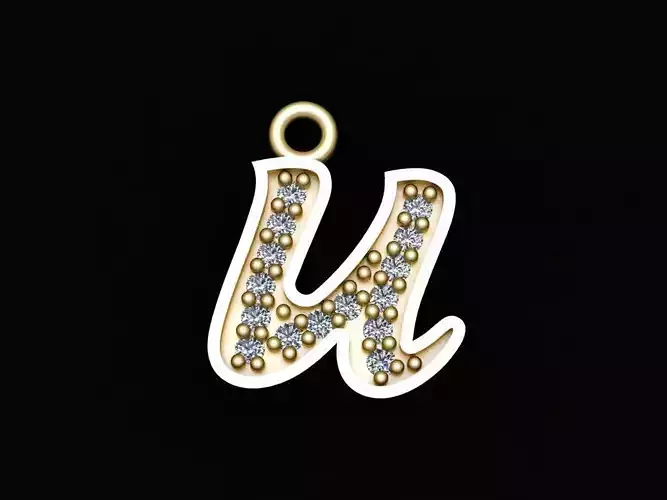 Alphabets Small Letter U Pendants