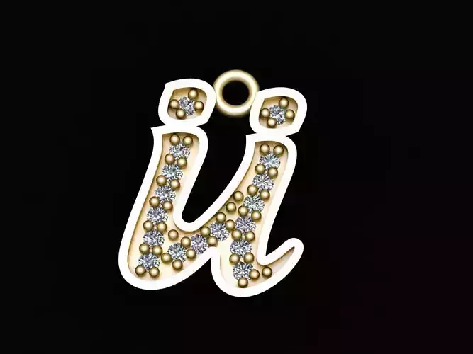 Alphabets Small Letter Turkish u Pendants