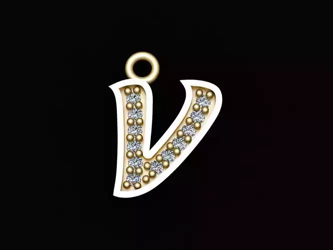 Alphabets Small Letter V Pendants