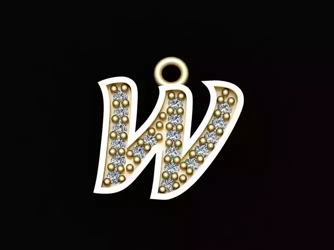 Alphabets Small Letter W Pendants