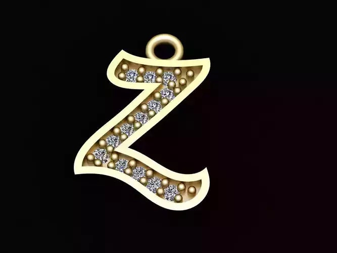 Alphabets Small Letter Z Pendants 3D print model
