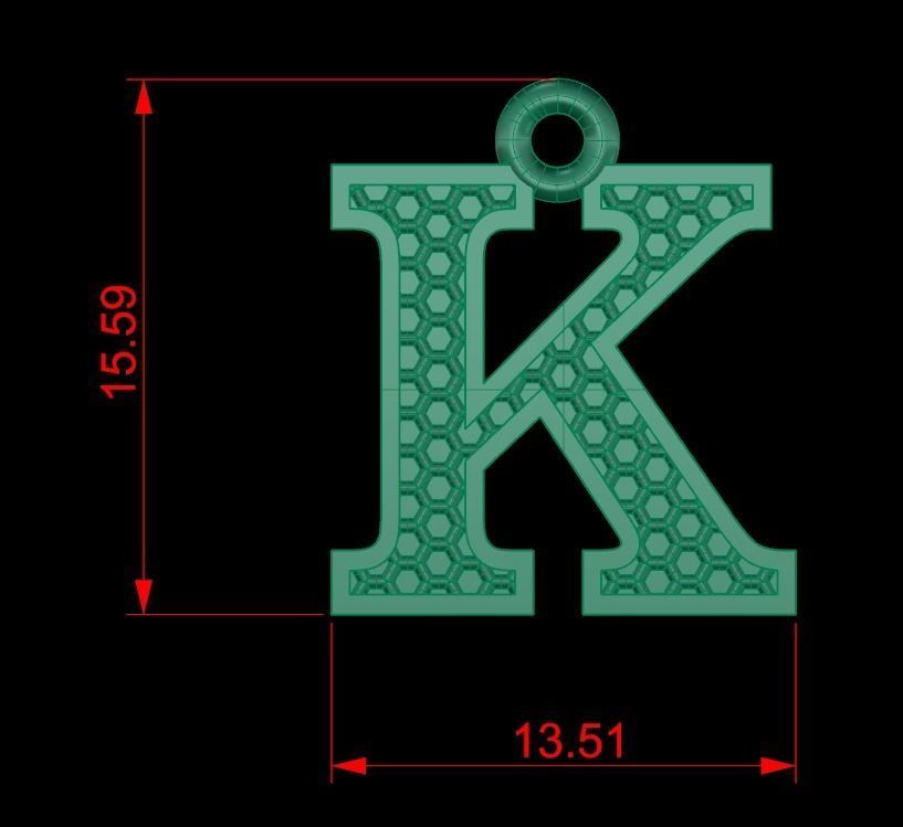 Alphabets Letter Pendants 31 Letters in file  02 3D print model_28