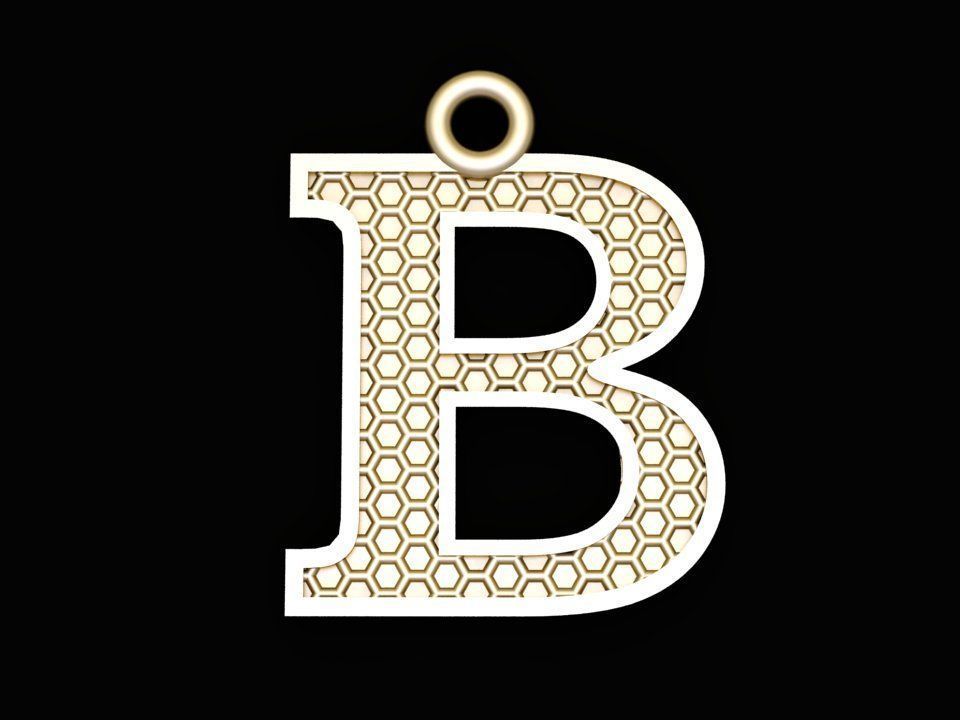 Alphabets Letter Pendants 31 Letters in file  02 3D print model_5