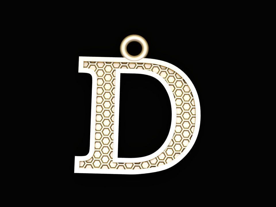 Alphabets Letter Pendants 31 Letters in file  02 3D print model_11