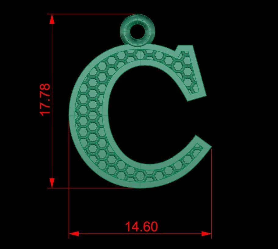 Alphabets Letter Pendants 31 Letters in file  02 3D print model_8