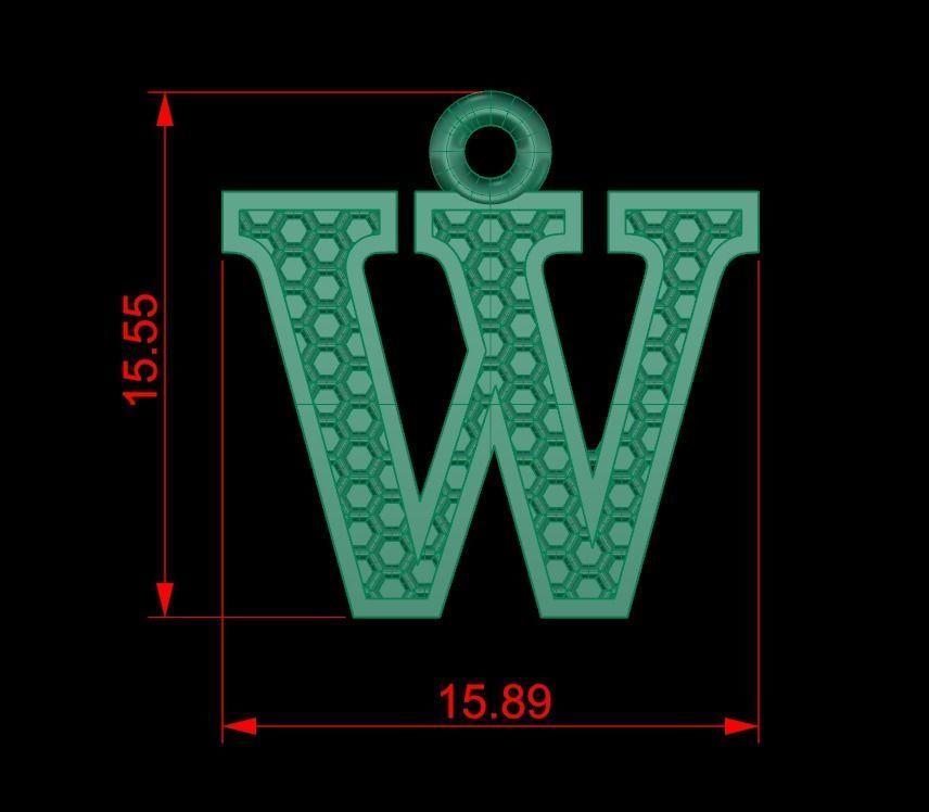 Alphabets Letter Pendants 31 Letters in file  02 3D print model_58