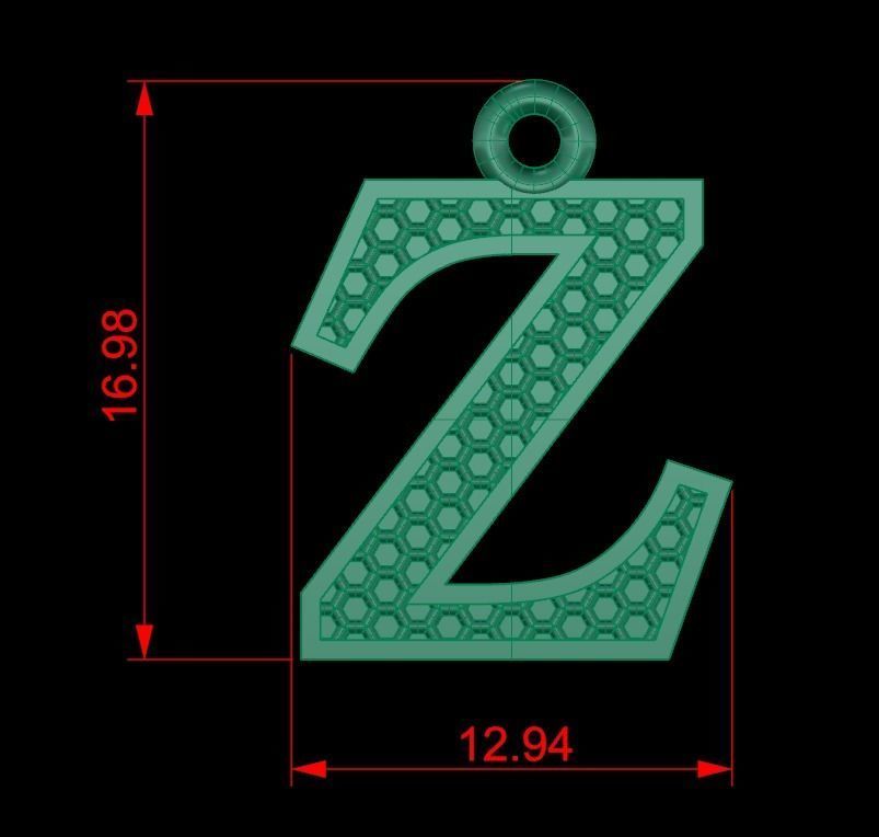 Alphabets Letter Pendants 31 Letters in file  02 3D print model_64