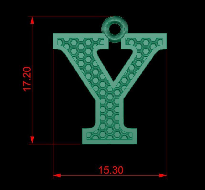 Alphabets Letter Pendants 31 Letters in file  02 3D print model_62