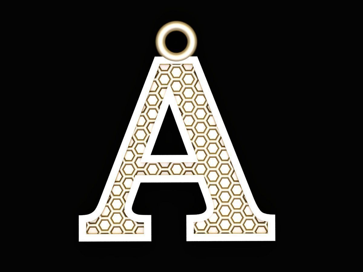 Alphabets Letter Pendants 31 Letters in file  02 3D print model_3