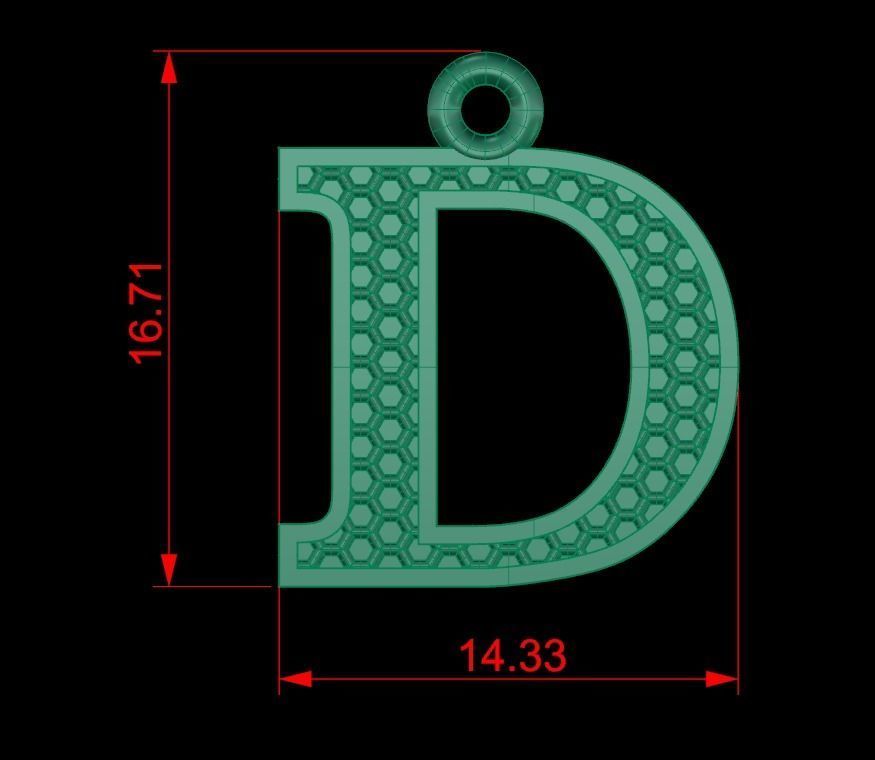 Alphabets Letter Pendants 31 Letters in file  02 3D print model_12