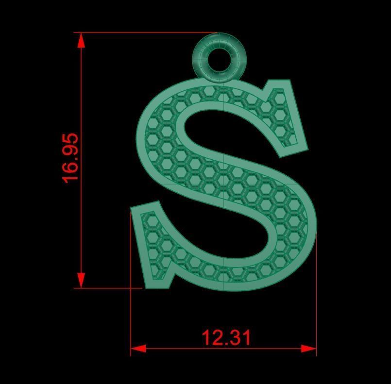 Alphabets Letter Pendants 31 Letters in file  02 3D print model_46