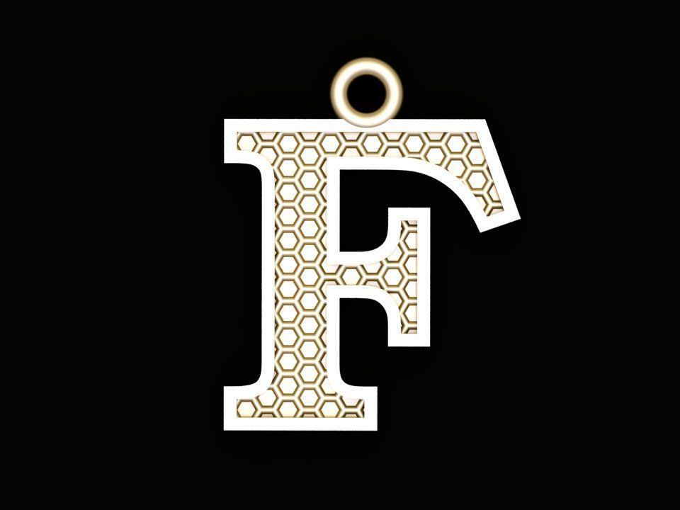 Alphabets Letter Pendants 31 Letters in file  02 3D print model_15