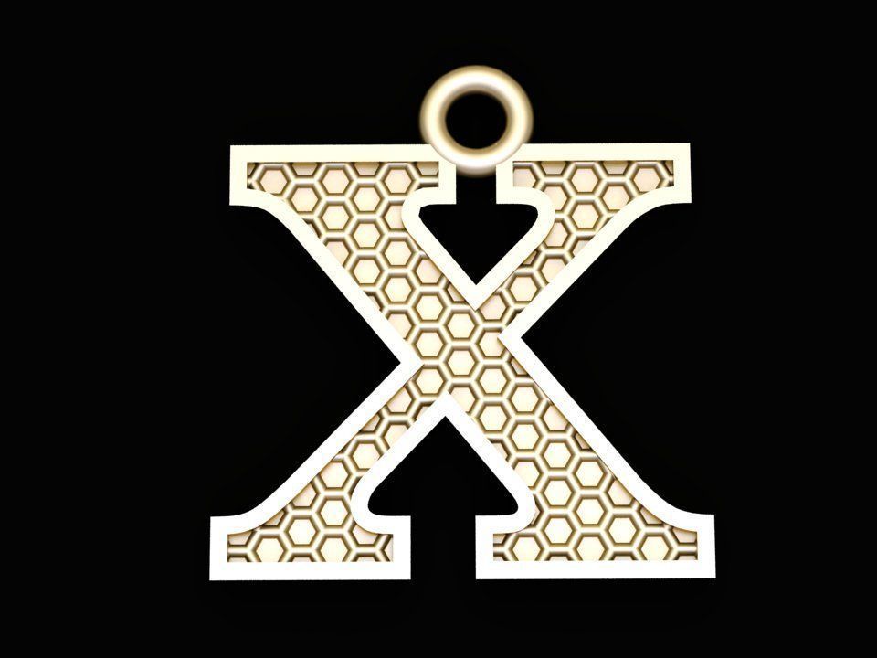 Alphabets Letter Pendants 31 Letters in file  02 3D print model_59