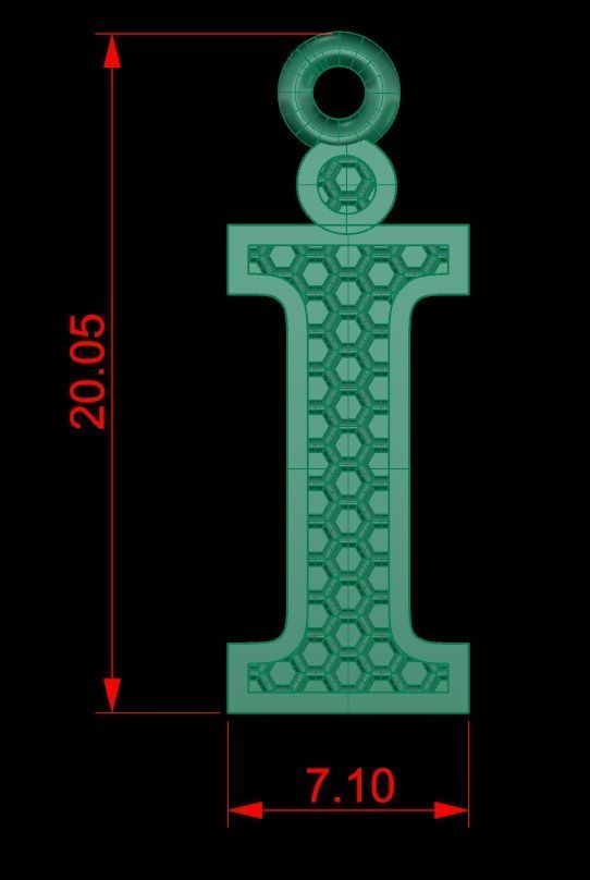 Alphabets Letter Pendants 31 Letters in file  02 3D print model_24