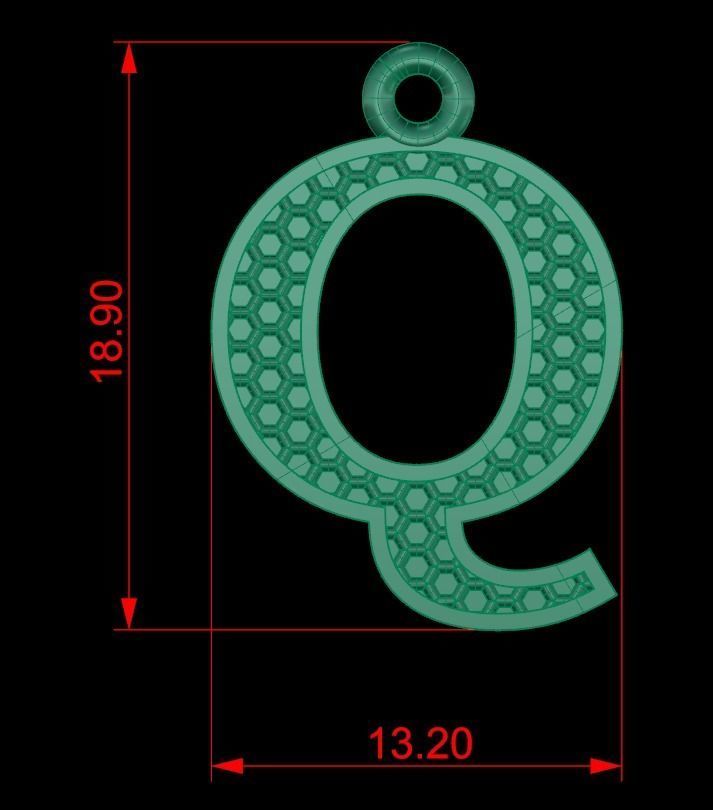 Alphabets Letter Pendants 31 Letters in file  02 3D print model_42