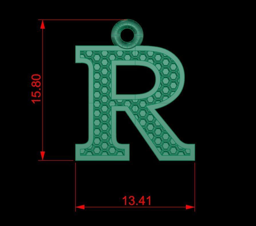 Alphabets Letter Pendants 31 Letters in file  02 3D print model_44